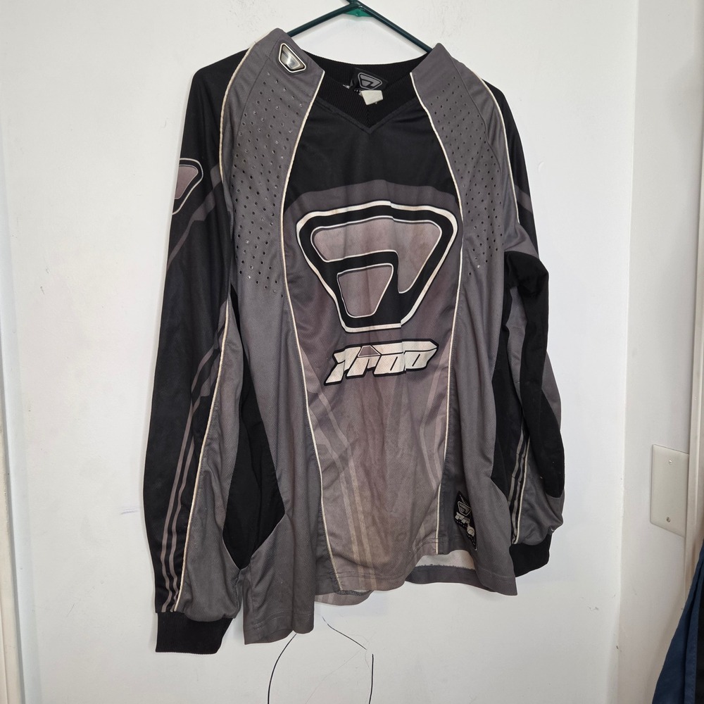 Proto Paintball Jersey Grey Black Padded Long Sleeve Mesh Graphic Shirt XL‎